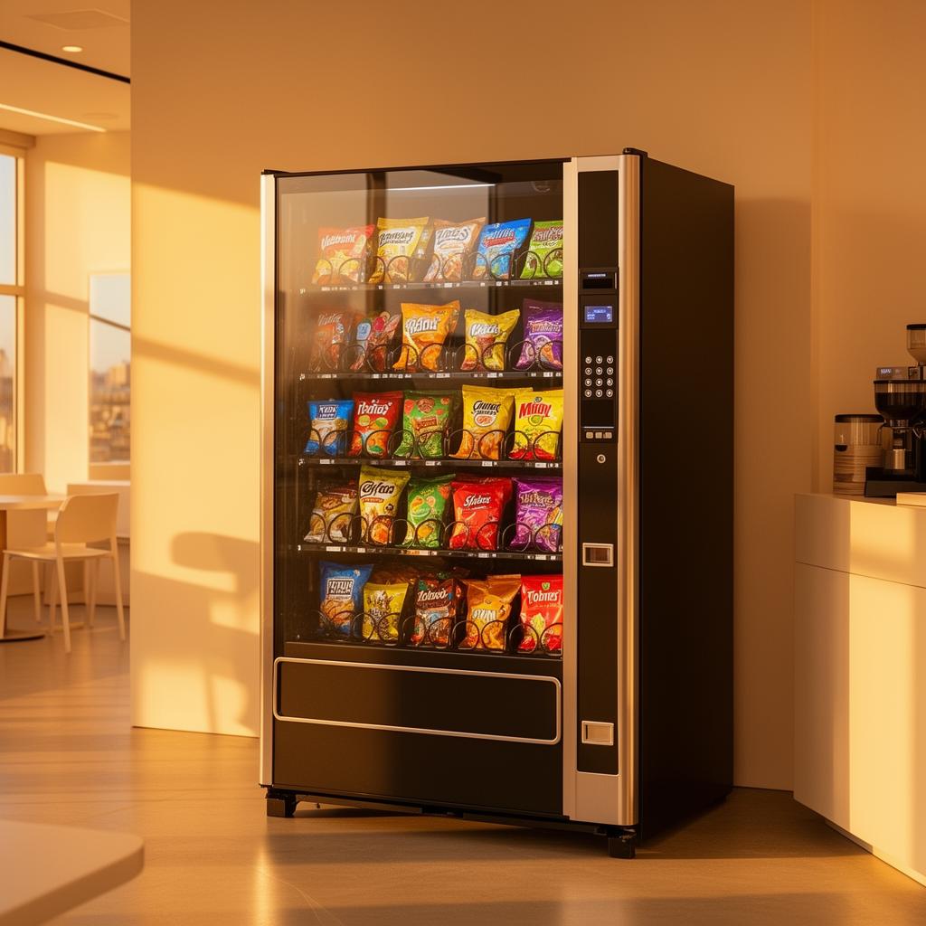 Modern vending machine installed in a bright Los Angeles retail space